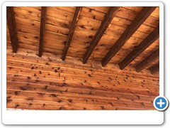 Wodden roof on patio cover