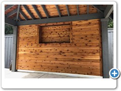 Wooden back wall